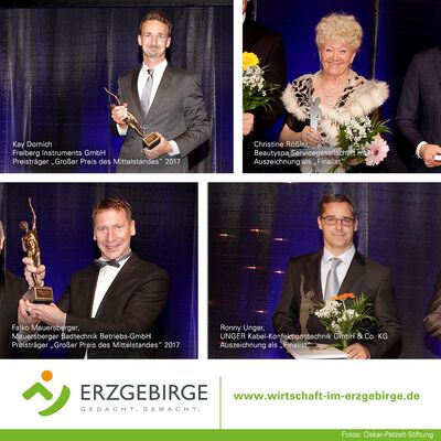 Vier Unternehmen aus dem Erzgebirge wurden beim Großen Preis des Mittelstandes ausgezeichnet (Fotos: Oskar-Patzelt-Stiftung)