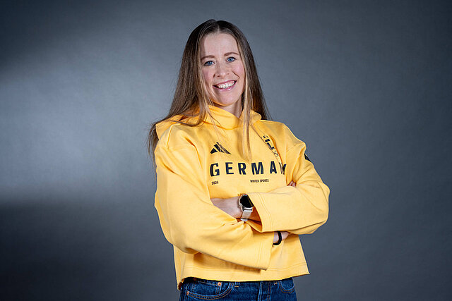 Skilangl&auml;uferin Katharina Hennig-Dotzler wurde in Annaberg-Buchholz geboren und startet f&uuml;r den WSC Erzgebirge Oberwiesenthal bei den Olympischen Winterspielen 2026. / &copy; Team Deutschland / picture alliance