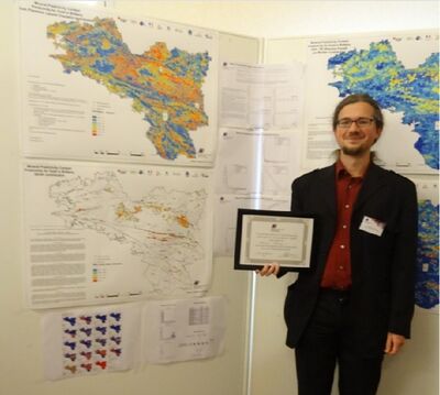 Andreas Brosig aus Freiberg von der Beak Consultants GmbH mit der Auszeichnung für den Gewinn des 