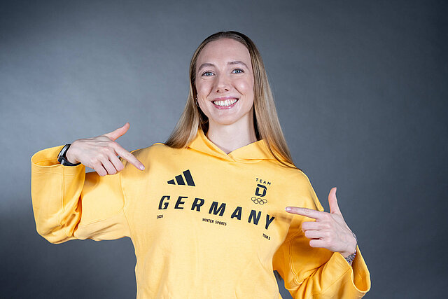 Skeletonpilotin Susanne Kreher stammt aus Annaberg-Buchholz im Erzgebirge und startet f&uuml;r den DSC Dresden bei den Olympischen Winterspielen 2026. / &copy; Team Deutschland / picture alliance