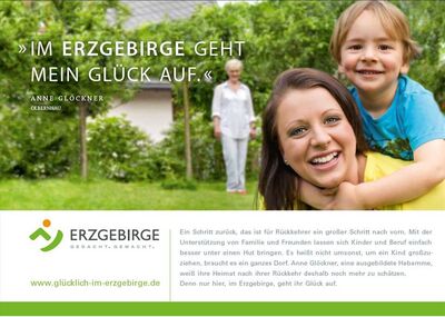 Rückkehrermotiv der Imagekampagne Erzgebirge